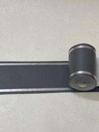 Grijs zilver behangrand kopen – 7,5 cm breed, 5 meter