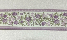 lila paars behangrand petit fleur bloementjes