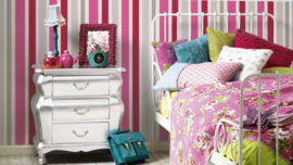 roze streepjes behang esprit 302882