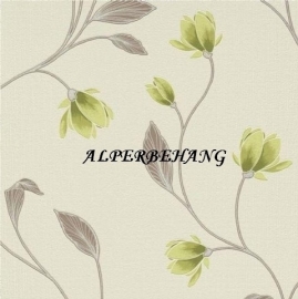 lime creme bloemen vinyl behang 29