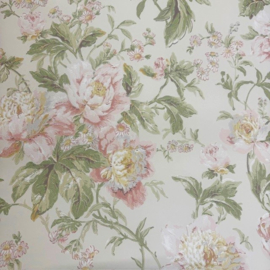 Bloemen Behang Landelijk – Crème met Roze Bloemen – York Wallcoverings WA7806