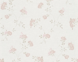 Engelse bloemen roze A.S. CRÉATION Behang 30522-3