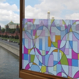 statische raamfolie mozaik gekleurd