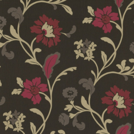 rood beige bloemen vlies behang 42063-30