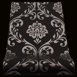 Zwart metalic barok behang vlies 13110-70
