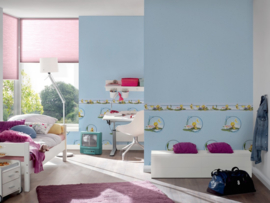 blauw stippen behang 9418-51