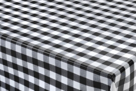 150-043 zwart wit ruitjes tafelzeil