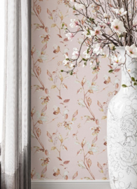 Bloemen Behang rose tropical 219450