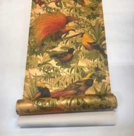 Junge behang paradijs vogels sierdieren vintage