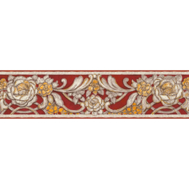 Bloemen behang rood 34077-3