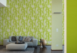 Patroonbehang Lars Contzen Behang Rising Fluid Appelgroen, Witgroen