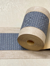 Hermitage blauw crème behangrand 9 cm – 5 meter lang