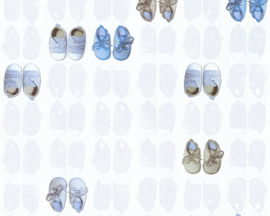 blauw baby schoentjes  behang 35862-2