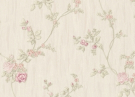 bloemen roosjes behang wit roze 516623