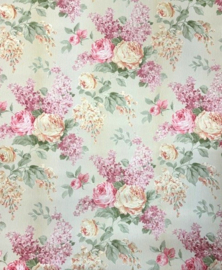 Bloemen behang roze glitter dubbel breed 34148-2