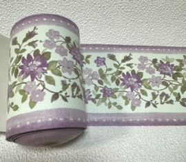 lila paars behangrand petit fleur bloementjes
