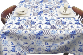Delftsblauw tafelzeil  tegel
