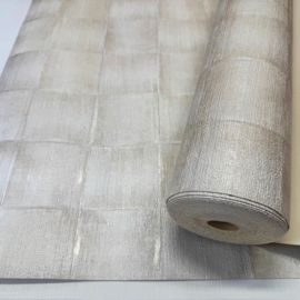 Blokken behang Beige Landelijk zandkleuren Exclusief Italiaans Vinylbehang