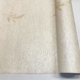 EXCLUSIEF ITALIAANS VINYL BEHANG - creme bloemen