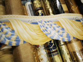 Behangrand goud klassiek blauw