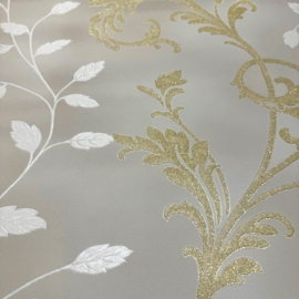 Diamond Dust Vliesbehang 450552 – Linnenlook Nude Goud Glitter – Planten Design