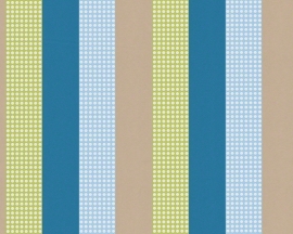 AS Creation Esprit Kids 3 bruin blauw strepen behang 94125-1