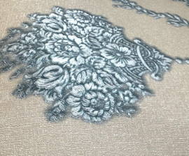 blauw wit behang klassiek glim