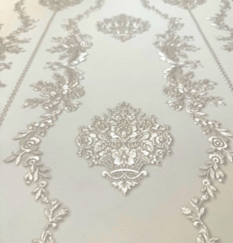 klassiek barok behang beige glans luxueuze uitstraling