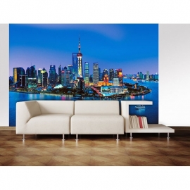 foto behang Idealdecor Shanghai Skyline 135