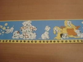 wit blauw klein lief dalmatiers honden behangrand 14