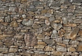 8-727 Komar Fotobehang Stone Wall steen bruin behang