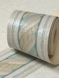 Crème groen klassieke behangrand Hotel Chic 5,5 cm – 5 meter lang