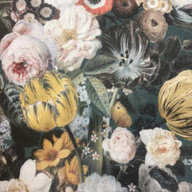 Landelijk Botanisch Behang met Okergele Bloemen – Schilderij Effect – Platinum PL0311372