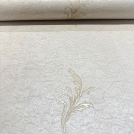 EXCLUSIEF ITALIAANS VINYL BEHANG - creme bloemen
