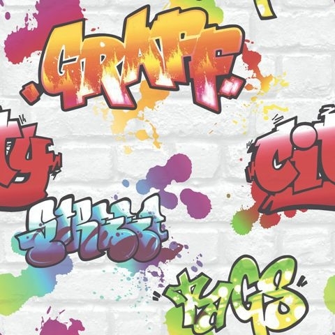 Betere graffiti stoer jongens behang rasch 272901 | Jongens behang TP-48