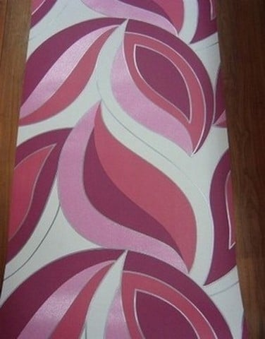 Retro behang Trendy roze paars wit 4112-40