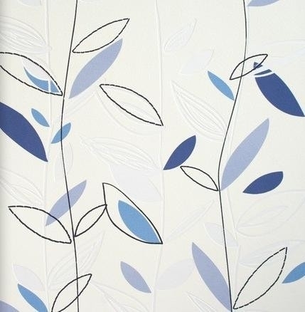 BN Wallcoverings Twist 47114 creme blauw bloemen behang