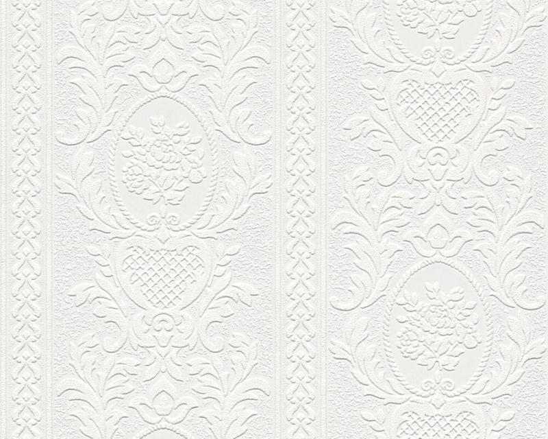 klep Plateau levering wit bloemen behang ornament 3d relief 2616-18 | BAROK BEHANG | ABCBEHANG de  grootste behangwinkel van nederland direct uit voorraad leverbaar