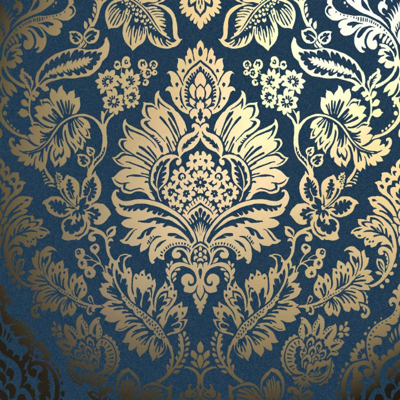chirurg Gentleman vriendelijk openbaar blauw goud barok behang fd42564 | BAROK BEHANG | ABCBEHANG de grootste  behangwinkel van nederland direct uit voorraad leverbaar