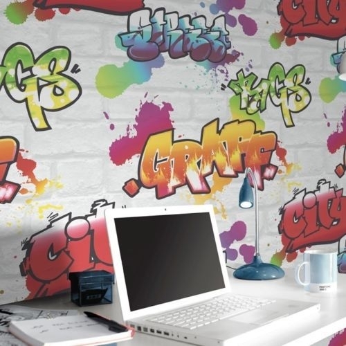 Uitgelezene graffiti stoer jongens behang rasch 272901 | Jongens behang UK-11