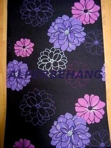 bloemen behang zwart roze paars 555