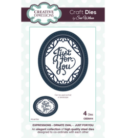 Creative Expressions CED5414 Ornate Oval - Just for You