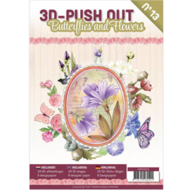 3-D Push out no 13 art. 3DPO10013 Butterfy's en Flowers