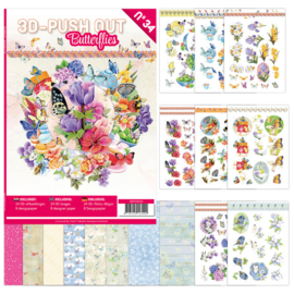 3-D Push out no 01 art. 3DPO10034  Butterfly tijdelijk uitverkocht