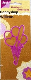 Cutting & embossingstencil Ballonnen met hart  L.L art.6002-0077  op voorraad aanwezig.