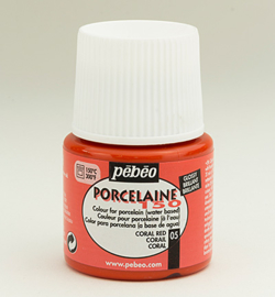 Pebeo porcelaine verf  kleur 05  Coral red