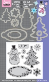 Sizzix/ Stamp &Die - cut  Stempelen en uitsnijden Joy Snowman art.VC657781 voorraad1x