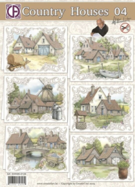 Country houses set 4    zijnde  6 kaarten en enveloppen enz.