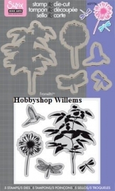 Sizzix/ Stamp &Die - cut  Stempelen en uitsnijden Fern And Hummingbird  art.VC 657774 op voorraad