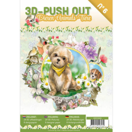 3-D Push out no 06 art. 3DPO10006  Dieren/ animals